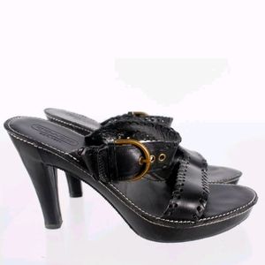 Coach Black platform High Heel Mule Sandals